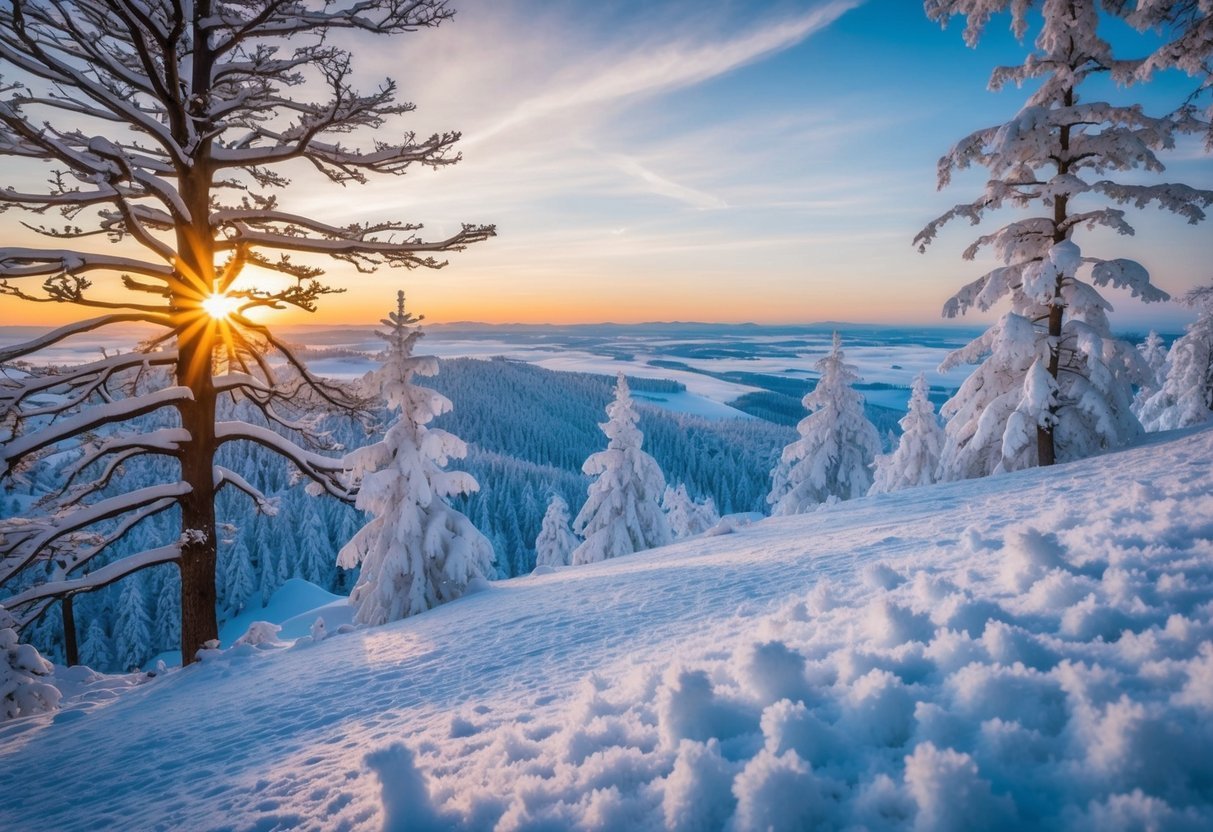 A breathtaking landscape of intricate patterns, from the branching of trees to the intricate formations of snowflakes, all echoing the mesmerizing complexity of the Mandelbrot Set